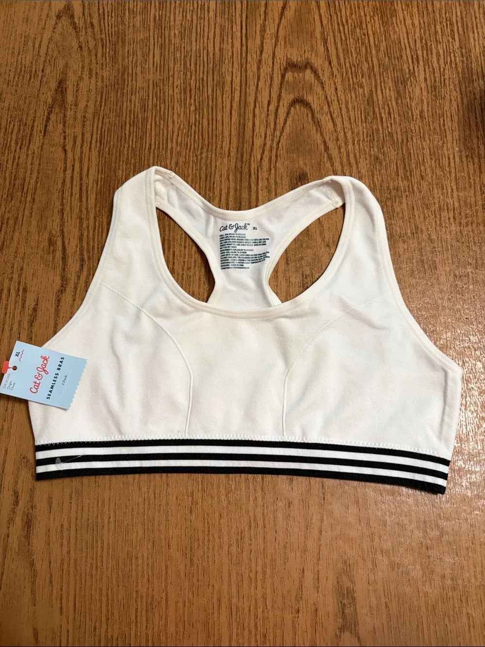 Cat & Jack Black and White Racerback Sports Bra Duo